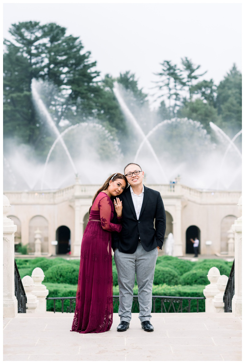 Longwood Gardens engagement photo captured by Philadelphia wedding photographer Myra Roman