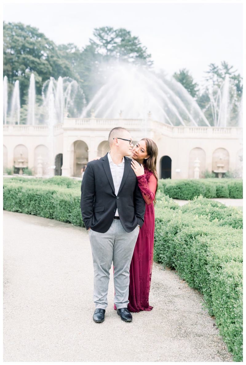 Longwood Gardens engagement photo captured by Philadelphia wedding photographer Myra Roman