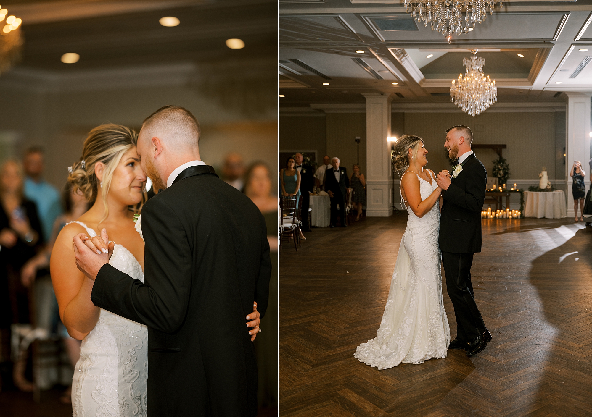 newlyweds have first dance during NJ wedding reception 