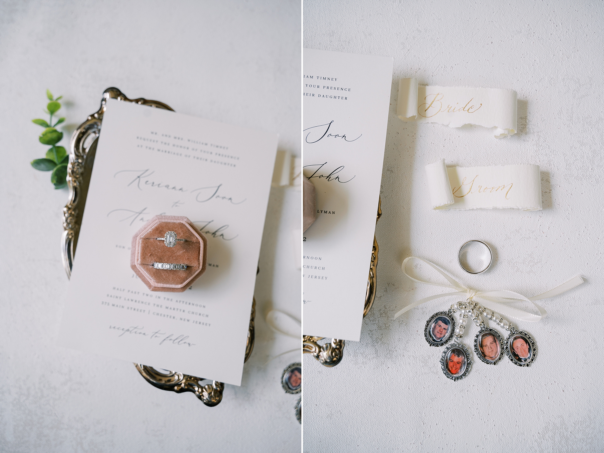 stationery and bride's details for Andover NJ wedding